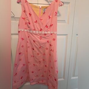 Lilly Pulitzer Pink Floral Midi Dress